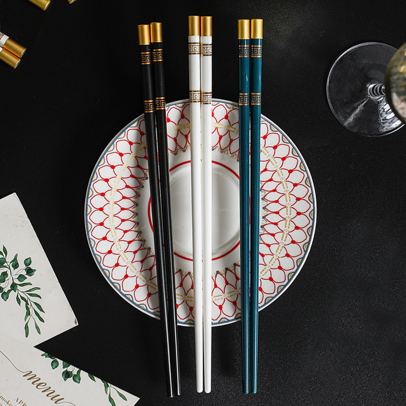 5 pairs of ceramic chopsticks high-grade light luxury porcelain chopsticks Nordic high-value bone china chopsticks Jingdezhen public chopsticks healthy and mildew-proof