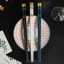 5 Double Ceramic Chopsticks High-end Light Lavish Porcelain Chopsticks Nordic High Face Value Bone porcelain chopsticks Jingdezhen Public chopsticks Health and mildew
