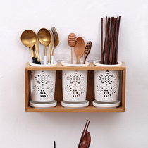 Punch-free chopsticks cage chopsticks tube mildew-proof ceramic drain chopsticks bucket chopsticks storage chopsticks basket multi-function