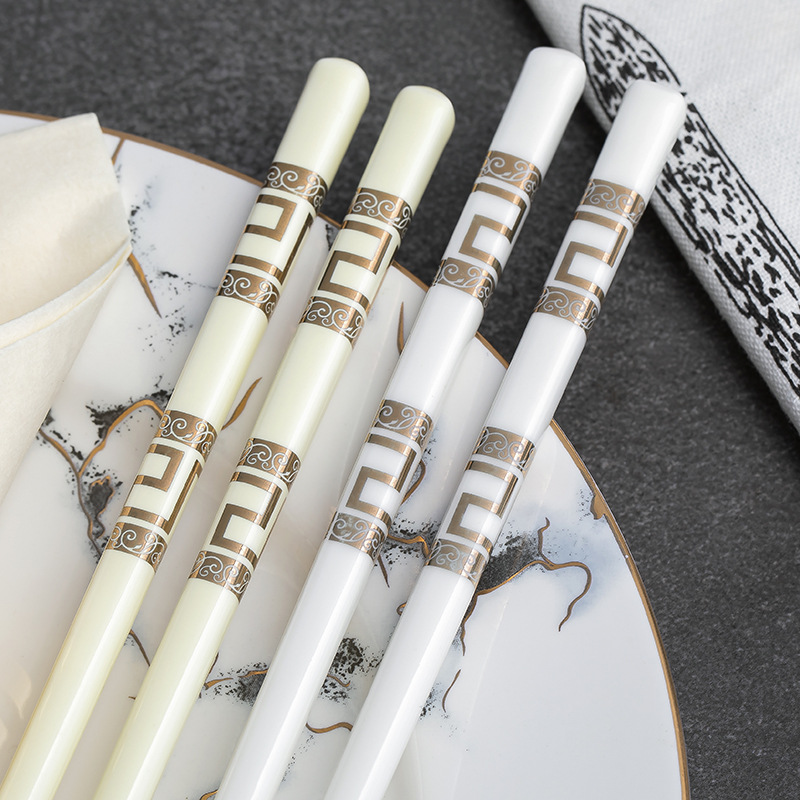 5 Double ceramic chopsticks lovers chopsticks for home anti-mildew and high temperature resistant light extravagant quick and easy cleaning of antibacterial disinfection