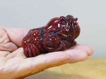 Guilin Chicken Blood Jade Shalingkou Dahongpao Ornament Carved Hand Pendant Three-legged Ruyi Golden Toad