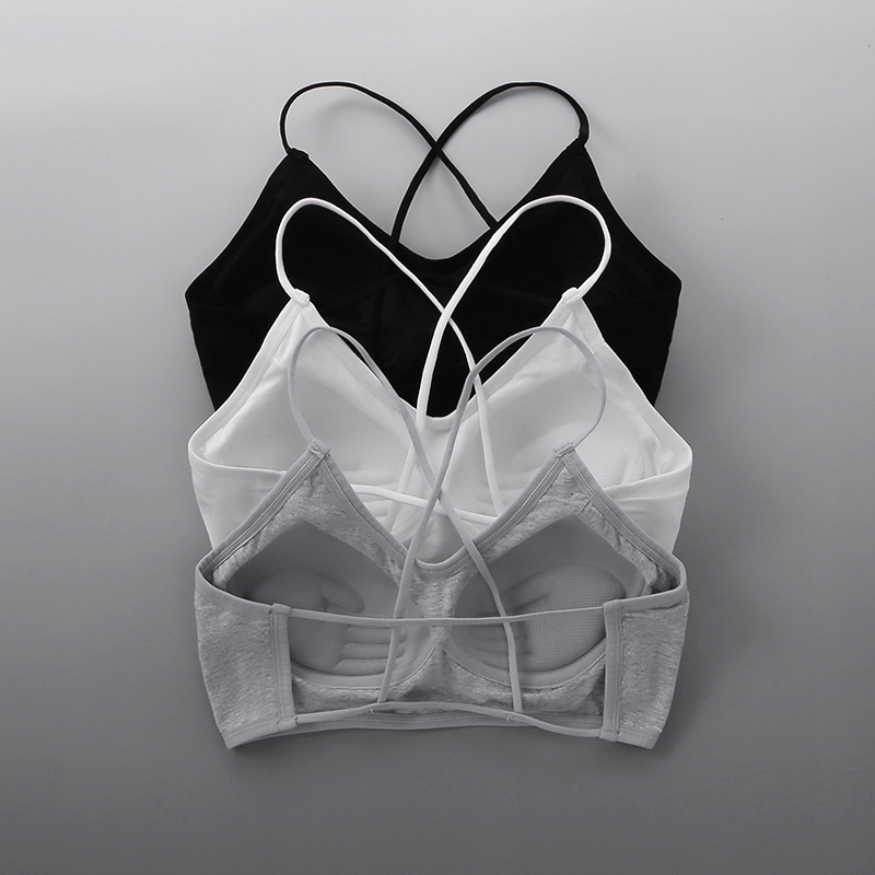 White Backless Camisole Sports Bra 2026 New Popular Bra for Large Busts, Minimizing Effect, Bandeau for Women