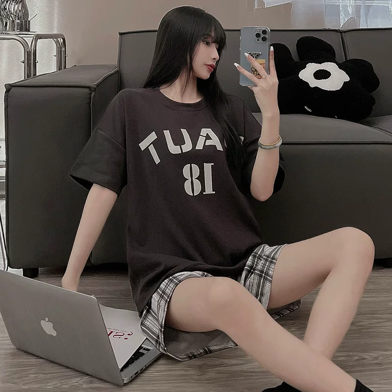 Pijama, летом тонкая майка с чашками, китайский стиль, с коротким рукавом