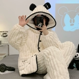 Зимняя пижама, стеганый утепленный фланелевый коралловый бархатный комплект, коллекция 2023