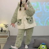 Зимняя коралловая бархатная стеганая флисовая фланелевая пижама, коллекция 2023, увеличенная толщина