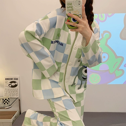 Пижама, мультяшный демисезонный лонгслив, милый комплект, популярно в интернете, стиль, размер, подходит для подростков