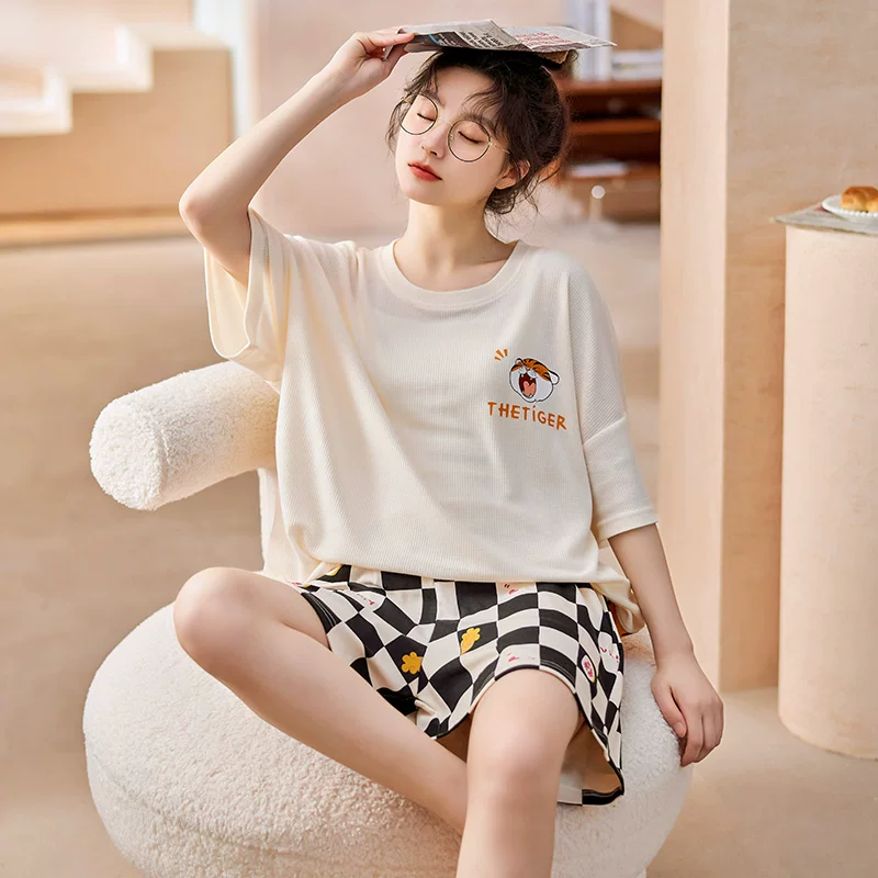 Pijama, летом тонкая майка с чашками, китайский стиль, с коротким рукавом