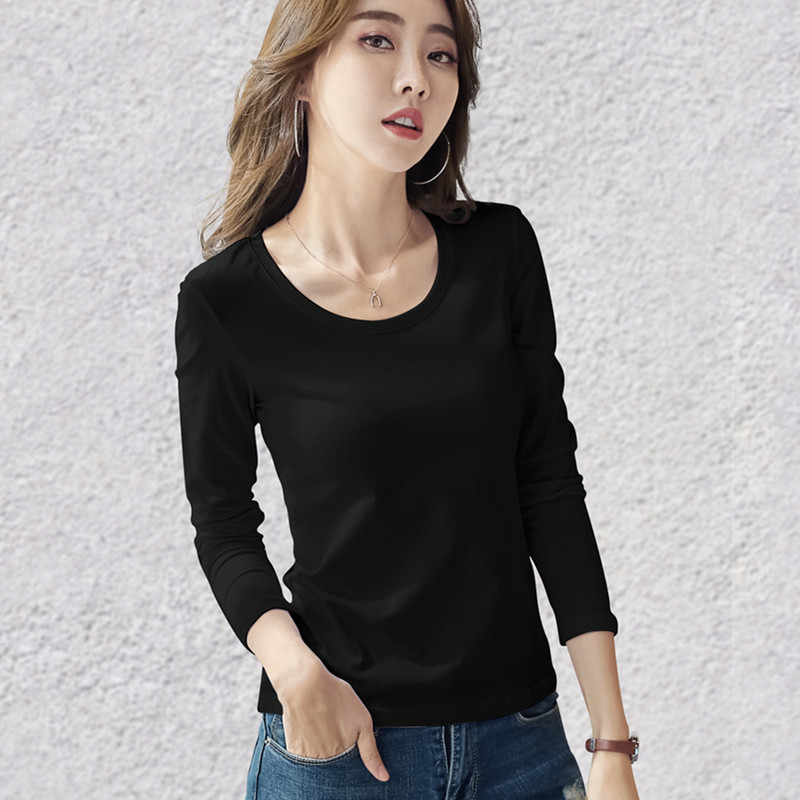 images 17:High collar primers early autumn 2022 new pile collar blue autumn and winter jacquard ladies long sleeved t-shirt blouse tide - Taobao