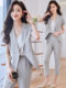 Black Short-Sleeved Suit Set for Women, Summer Thin Workwear, Formal Attire, Elegant Front Desk Work Uniform, Professional Suit for Summer