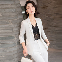 White suit suit Womens summer style Fashion Foreign Air Casual Professional Dress Blouse Lady West Suit Jacket