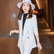 White Suit Suit Woman Early Fall 2022 New Fashion Temperament Fan Pro Dress Double Platoon Buttoned West Suit Jacket
