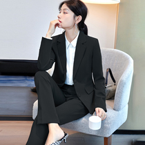 Black Professional Dress Suit Suit Woman Long Sleeve New Superior Sense Temperament Workplace Interview Work Suit Jacket