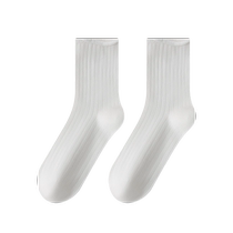 Zhuji Socks Womens Short Socks Summer Pure Cotton Sweat-Absorbent and Deodorant Sports Socks Spring and Autumn Solid Color Mid-Tube Socks Internet Popularity