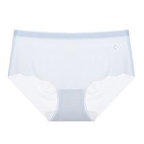 Ice Silk Seamless Underwear Womens Pure Cotton Antibacterial Crotch Mid-Waist Bag Hip Breathable 2024 New Sexy Triangle Shorts Head