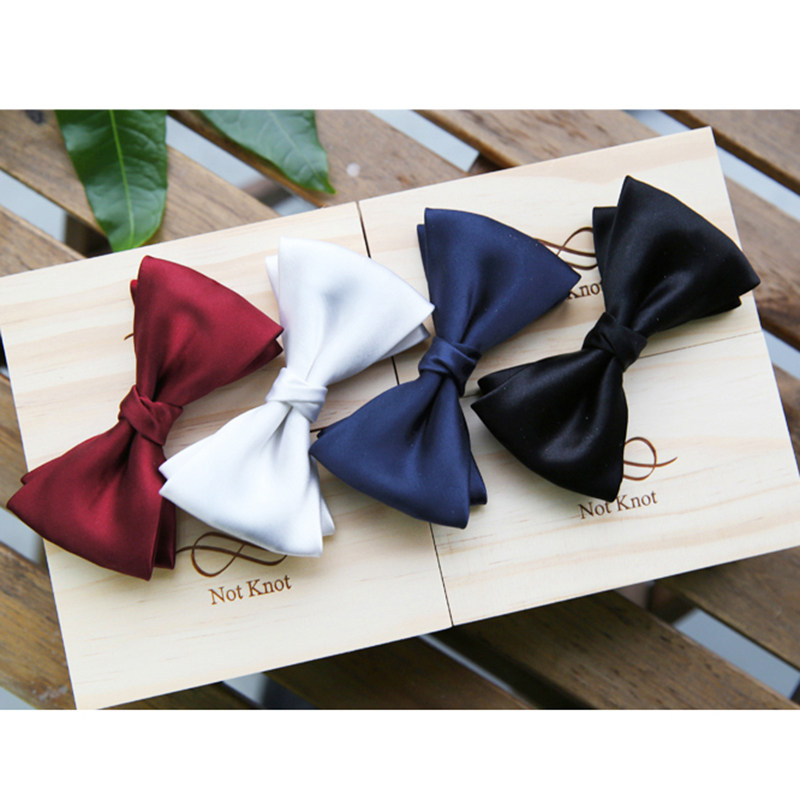 Notknot high quality handmade heavy pound genuine silk wedding groom bridegroom Hide Black Red Blue Men collar