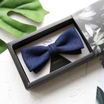 Notknot high-end handmade wool wedding groom best man host blue and black gentleman dress men bow tie