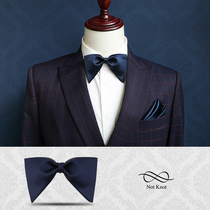 notknot handmade creative bilayer sharp corner large collar knot wedding groom bridegroom with briograph business positive dress 9 colors