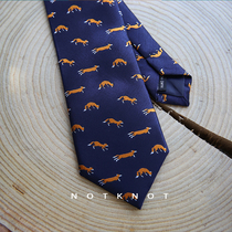 notkNot original fox jacquard tie male casual business wedding groom Han narrow version 7cm gift box dress