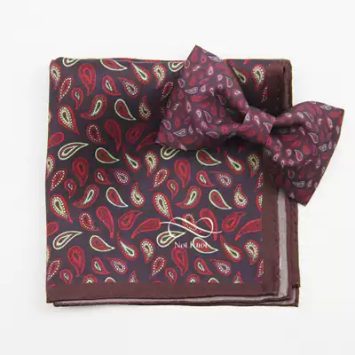 notknot original handmade printed bow tie pocket scarf groom banging red pattern bow gift