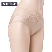 Flesh lace panties women sexy confused Ice Silk no trace cotton crotch summer shorts skin tone waist high waist thin
