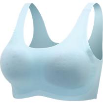Thai latex underwear womens non-magnetic non-wire bra seamless ice silk push-up sports vest style sleep bra