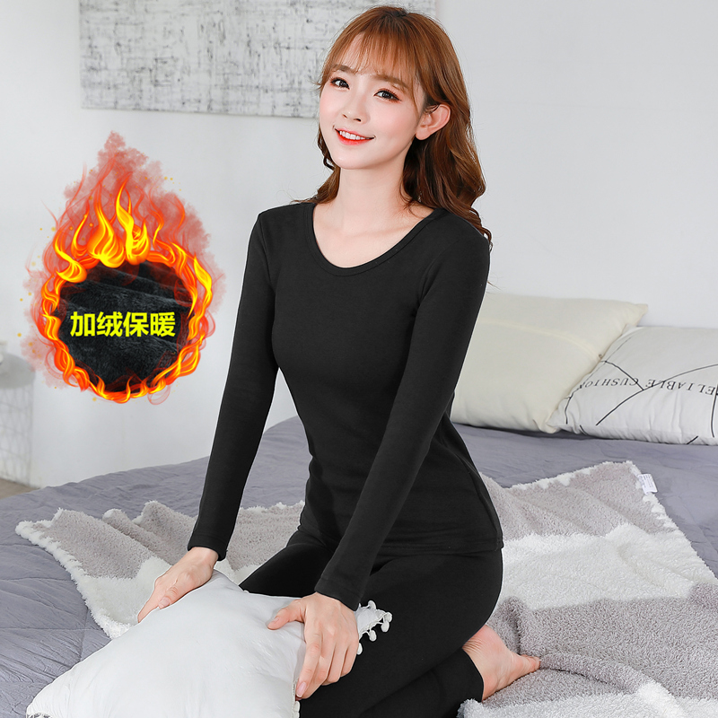 đồ lót ấm womens quần áo cộng với dày cộng với nhung mùa đông bông chặt áo len sinh cơ thể phụ nữ tinh khiết bông mùa thu quần quần áo mùa thu nữ.