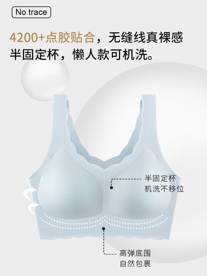 Yunduo Seamless Underwear Women's Big Breast Revealing Small Breast Anti-Sagging Vest Style Fixed Cup Gathering Beautiful Back Sports Bra