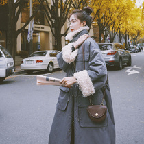 Tooling Parker lamb wool fleece coat womens medium length 2021 new winter Korean version loose bf padded cotton coat