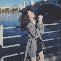 This years popular windbreaker womens spring and autumn 2021 new small man Korean version of loose versatile British style short coat