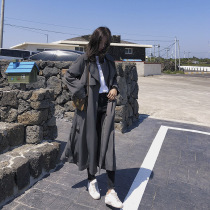 Windbreaker coat women spring and autumn 2021 New Long small man this year popular Korean version of temperament hanging coat thin