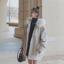 Fleece thickened overalls to overcome the cotton clothes of the little girl in the winter of 2022 the new rabbit wool cotton jacket is a hit