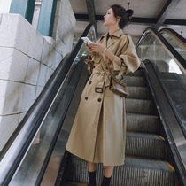 This years popular temperament British windbreaker goddess fan 2021 new spring and autumn long Korean loose casual jacket