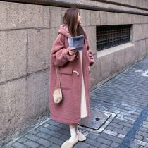 Fluffy thick fur one-piece lamb hair coat womens mid-length autumn and winter versatile Korean version loose vintage Hong Kong flavor coat