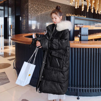 Black down cotton jacket 2021 new female winter long cotton coat thick fashion loose cotton jacket ins tide