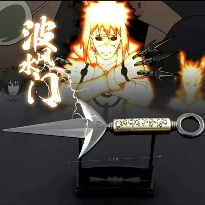 Naruto Toy Merchandise: Fourth Hokage Minato Flying Thunder God Kunai Model, Forehead Bandage, Naruto Metal Gift Set