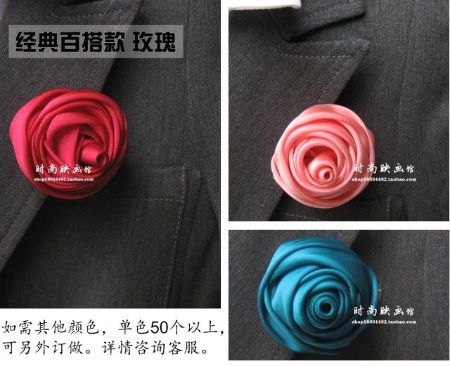 ເສື້ອຜ້າແຟຊັ່ນເກົາຫຼີ ດອກກຸຫຼາບ ດອກນ້ອຍ ດອກກຸຫຼາບ ສູງ corsage summer professional wear pin versatile accessories for men and women