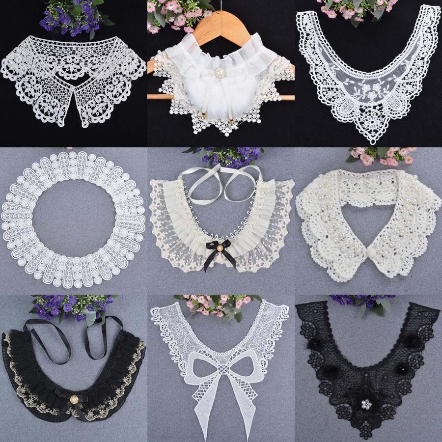 Accessories Clothes collar clothes decoration 100 Lace Students Lace Studs Pearl Autumn Spring Home Spring Neckline Minimalist Blouse