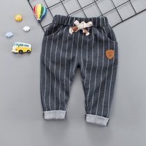 Childrens clothing boys pants striped autumn 2021 New 3 years old childrens casual pants trousers 4 baby small feet pants Korean version