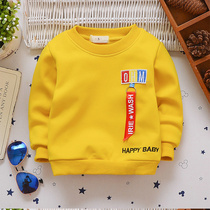 Baby plus velvet sweater spring and autumn 0-1-2-3 years old children warm coat male baby thin velvet base shirt