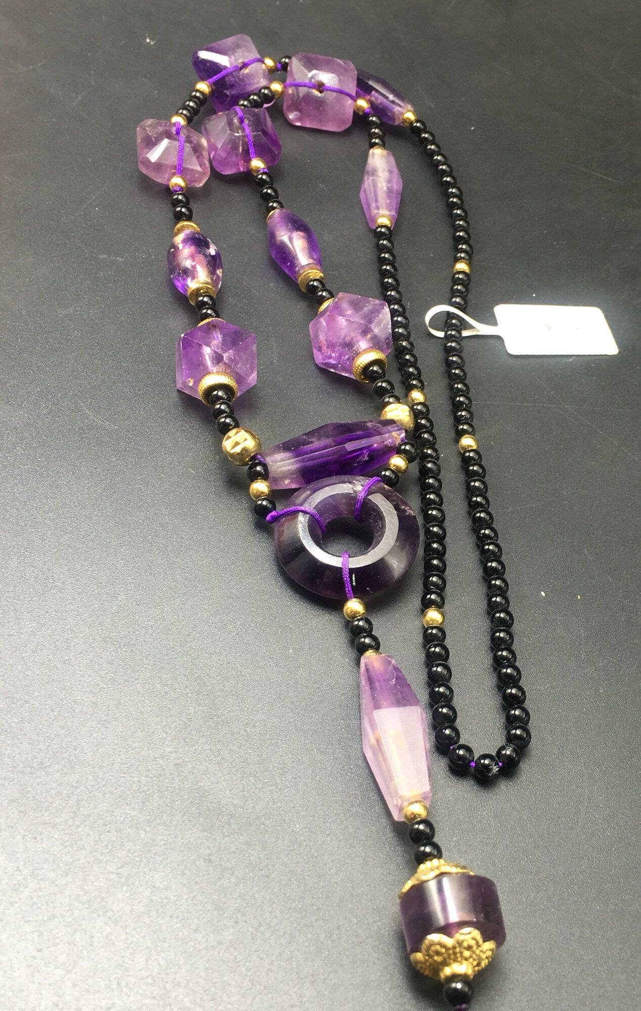 高古紫水晶战国环出土紫水晶高古项链天然战汉水晶项链保真包邮