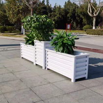 Outdoor combination aluminum alloy flower box Outdoor road street anti-corrosion plastic wood flower pot Gardening floor-standing flower pot flower tank