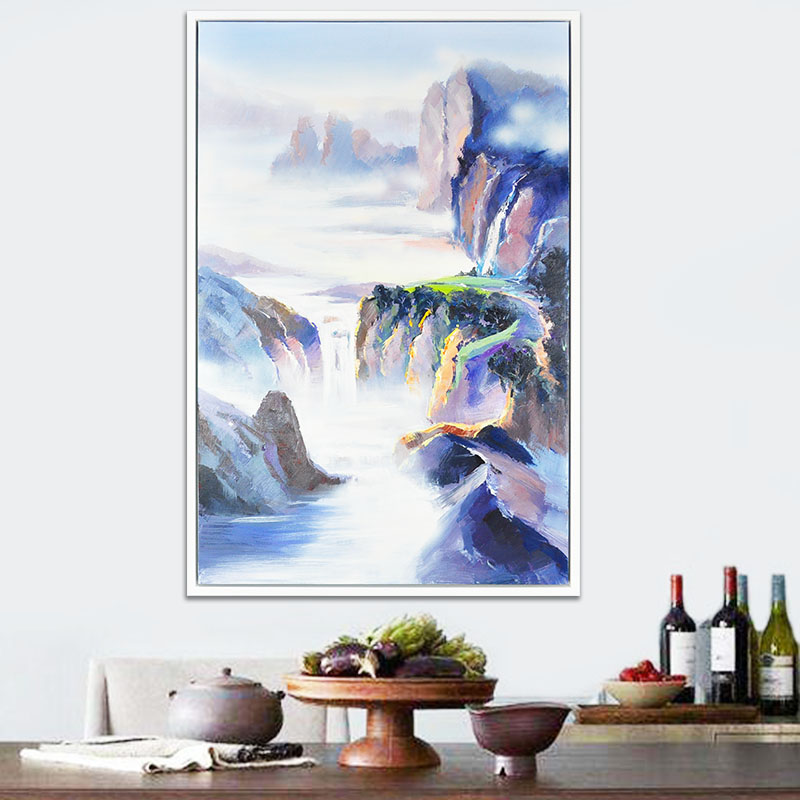 Chinese style porch large painting splendid mountains and rivers landscape characteristic decorative painting office living room wall hanging simple gift