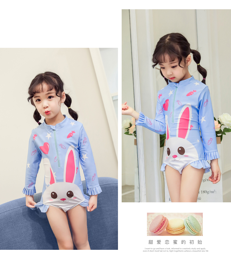 Đồ bơi trẻ em gái Xiêm dài tay chống nắng Cô gái nhanh khô trẻ em 3-4 tuổi Đồ bơi trẻ em nữ 1-3 tuổi đồ bơi cho bé gái 10 tuổi