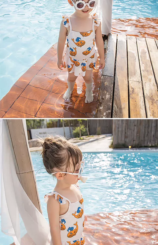 Đồ bơi trẻ em Hàn Quốc INS nữ công chúa bé nhỏ kết hợp đồ bơi dễ thương cho bé - Bộ đồ bơi của Kid