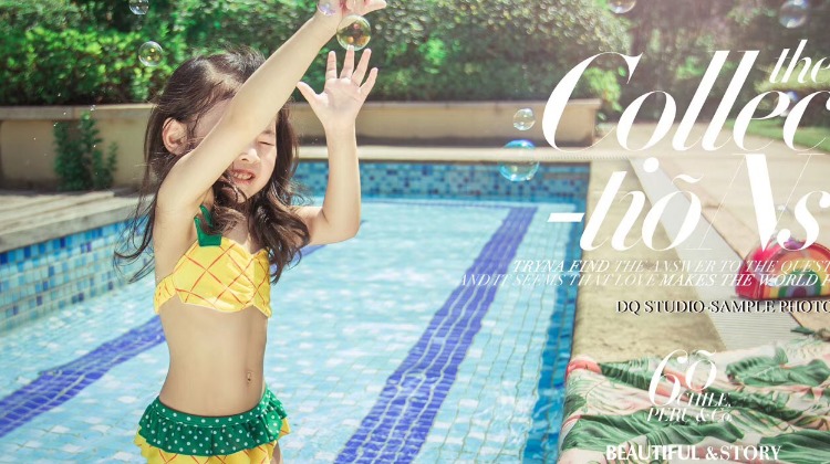 Đồ bơi cho bé gái Cô bé dễ thương Dâu dứa Chia bikini Công chúa Cô gái Đồ bơi đồ bơi cho bé gái