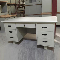 Steel office desk with lock iron office desk steel staff desk home desktop computer desk single writing desk anti-theft iron desk