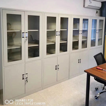 Drawer Iron Cabinet Tin Cabinet File Cabinet Glass Bookcase Compartment Information Cabinet File Cabinet Office Cabinet Locker