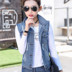 Denim chuồng phụ nữ mùa xuân và mùa thu Hàn Quốc phiên bản mới của clip ngựa vest không tay vai cardigan bên ngoài áo khoác áo khoác nữ 