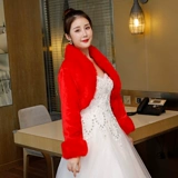 Лонгслив для невесты, красная белая удерживающая тепло накидка, зимнее свадебное платье, куртка, облегающий крой