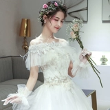 Накидка для невесты, тонкий кружевной плащ, открытые плечи, большой размер